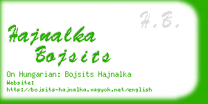 hajnalka bojsits business card